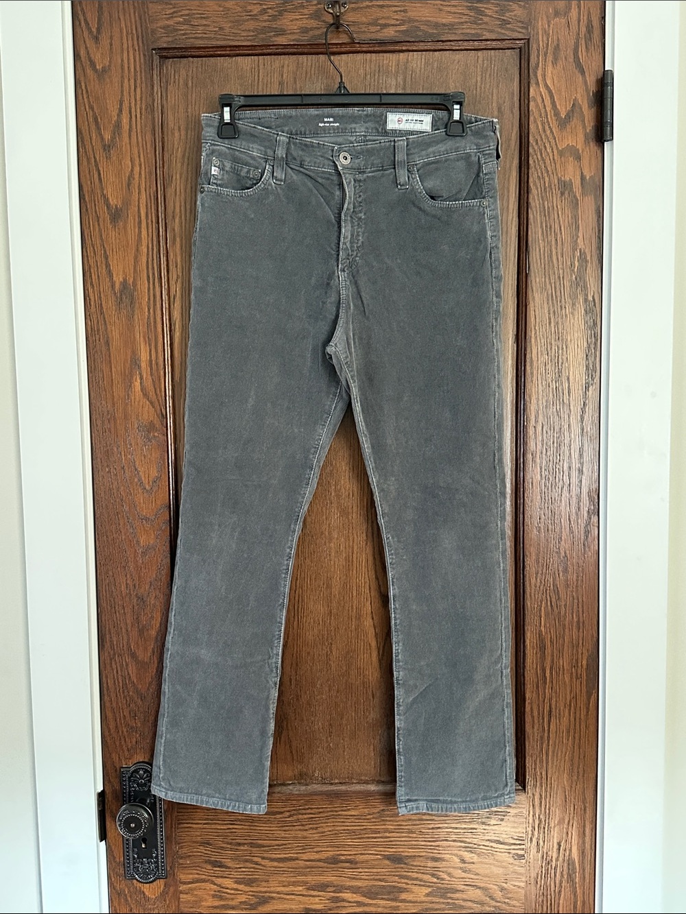 Ag Adriano Goldschmied Washed Gray Corduroy 5 Pocket Jeans - Size 32